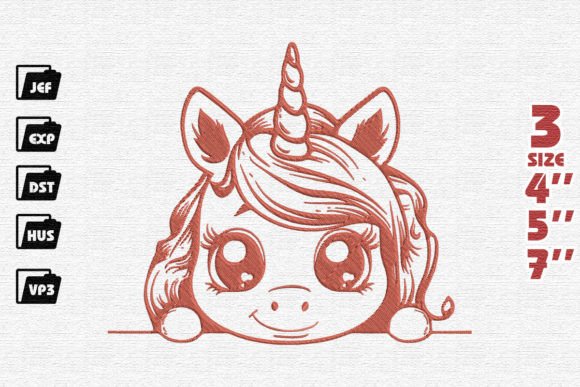 Cute Chibi Unicorn Peeking Embroidery Review