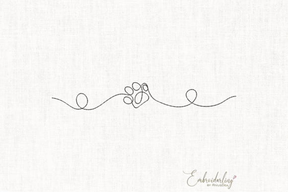 Paw Print Mono Line Embroidery Pattern Review
