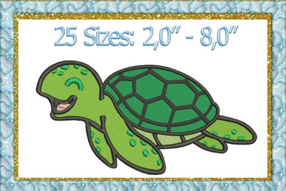 Sea Turtle Embroidery Design